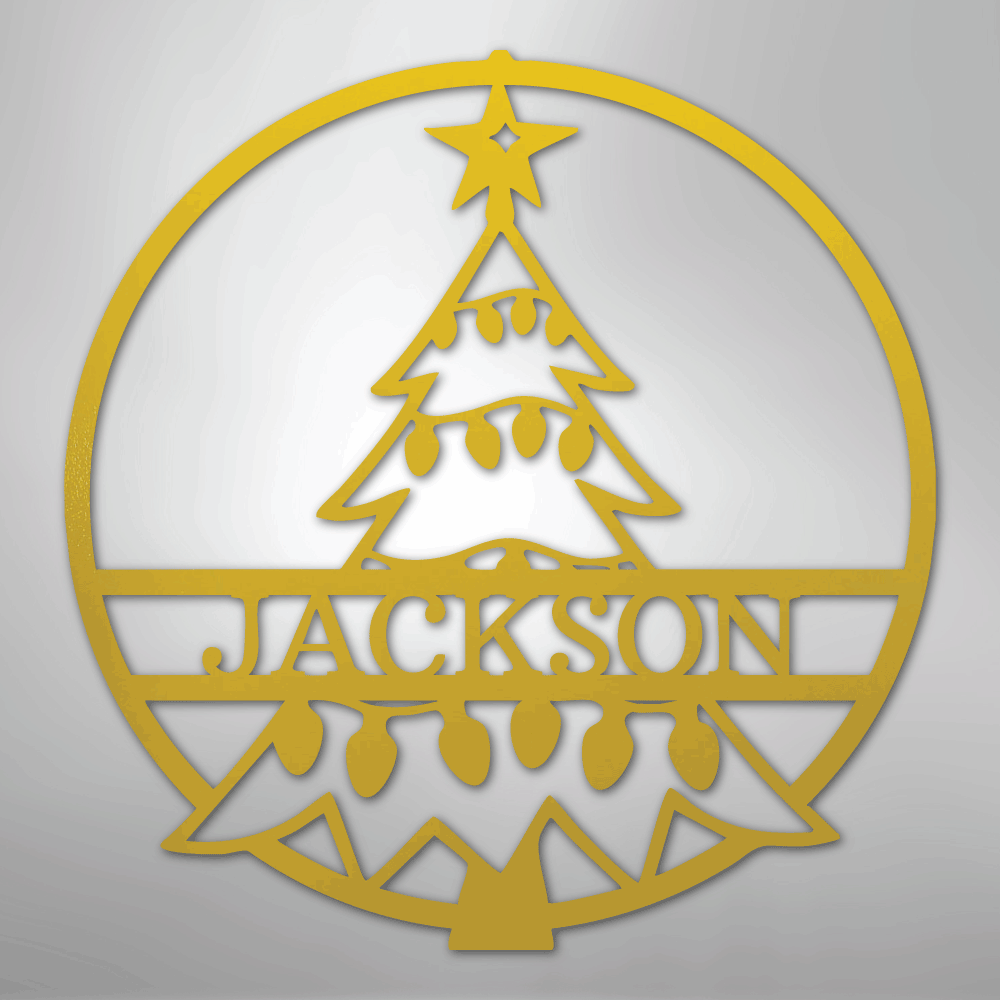 Christmas Tree Monogram - Steel Sign
