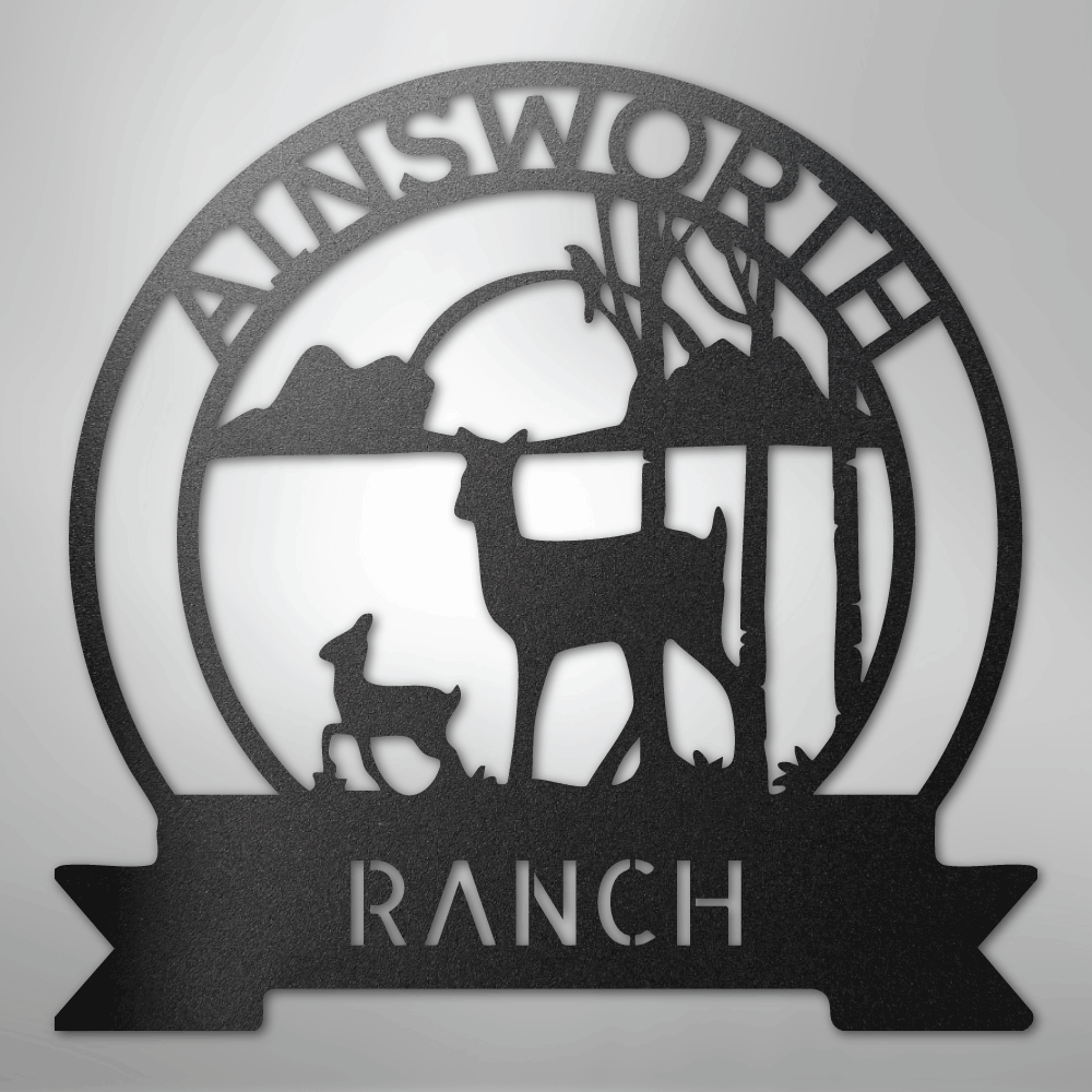 Ranch Sun Set Monogram - Steel sign
