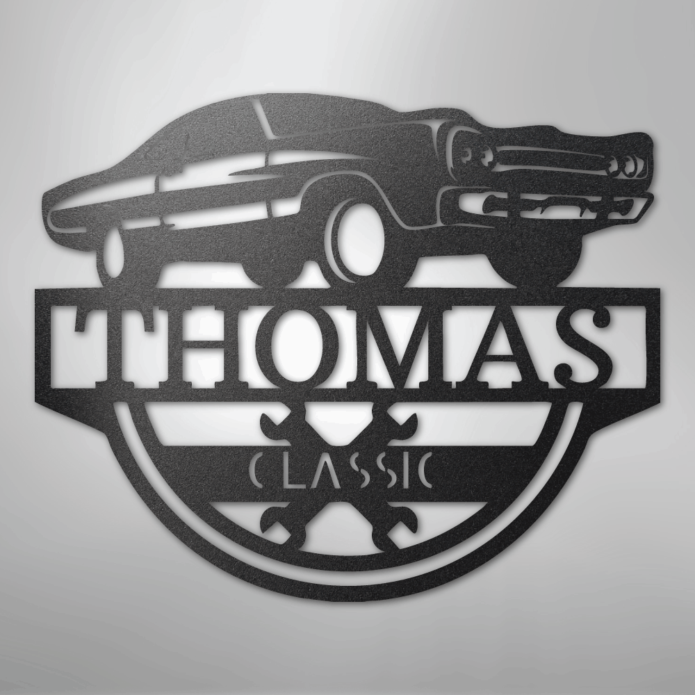 Timeless Car Monogram - Steel Sign