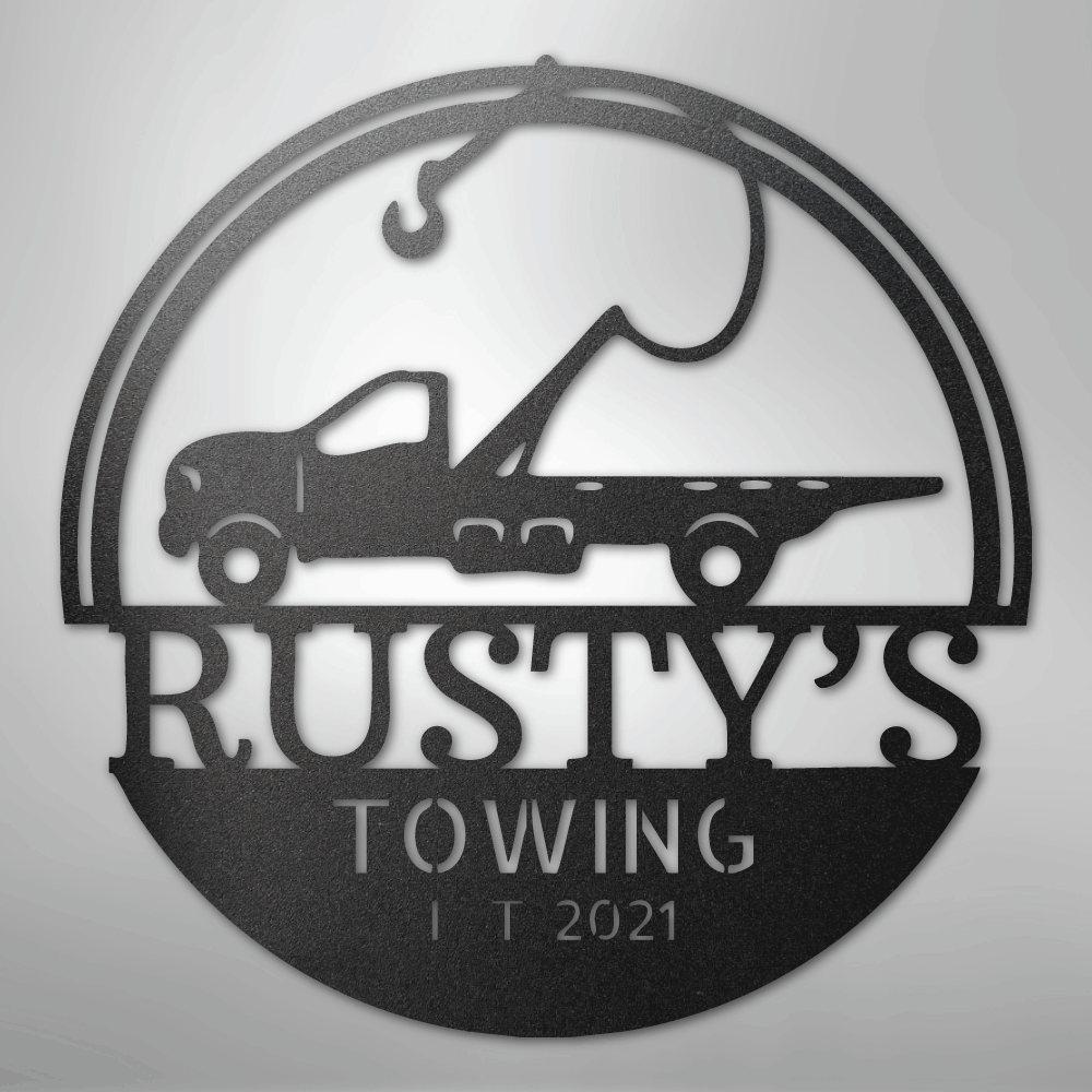 Tow Truck Monogram - Steel Sign