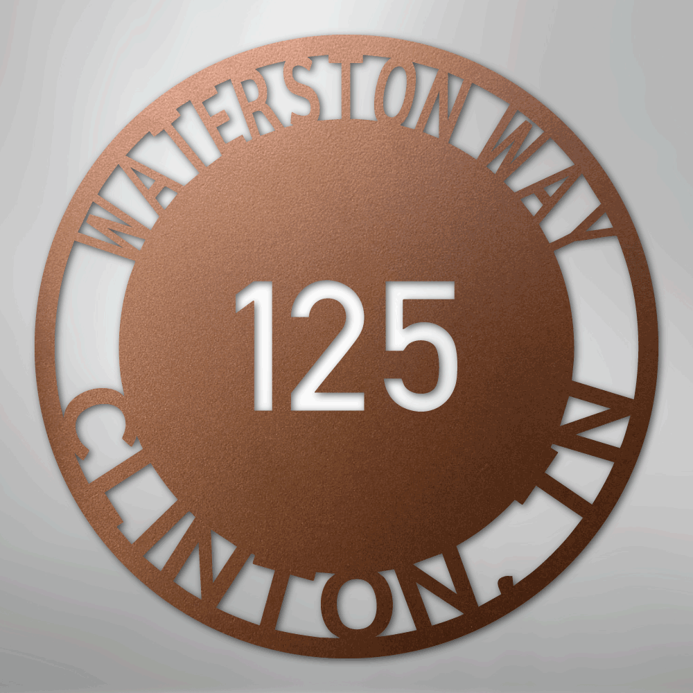 Bold Circle Address - Steel Sign