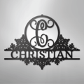 Snowfall Initial Monogram - Steel Sign