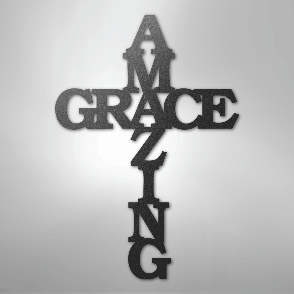 Amazing Grace Cross - Steel Sign