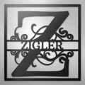 Split Square Monogram - Steel Sign
