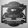 Christmas Truck Monogram - Steel Sign