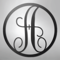 Fancy Initial Circle Monogram - Steel sign