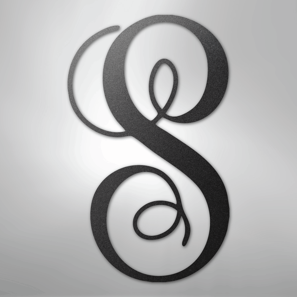 Fancy Initial Monogram - Steel Sign
