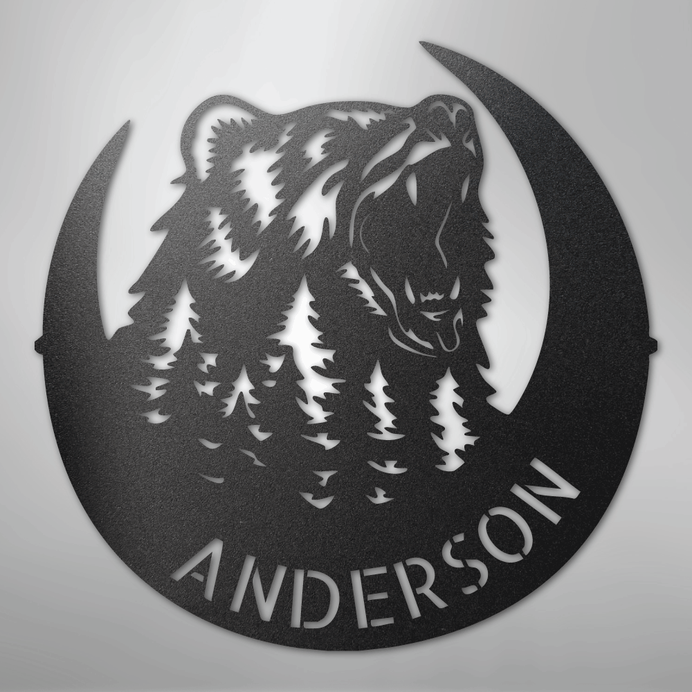 Roaring Bear Monogram - Steel Sign