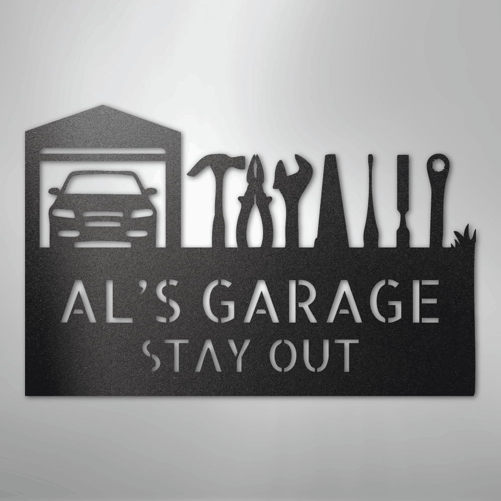 Master Of The Garage Monogram - Steel Sign