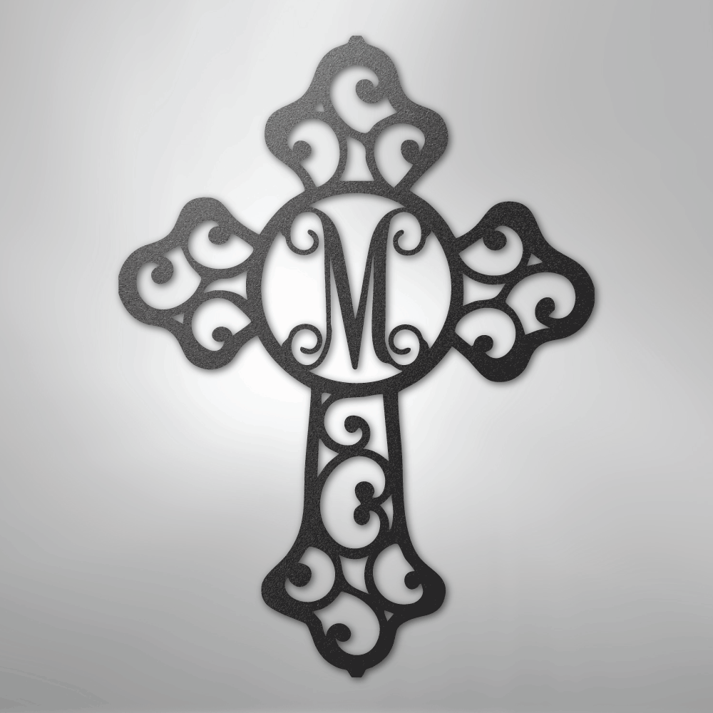 Initial Cross Monogram - Steel Sign