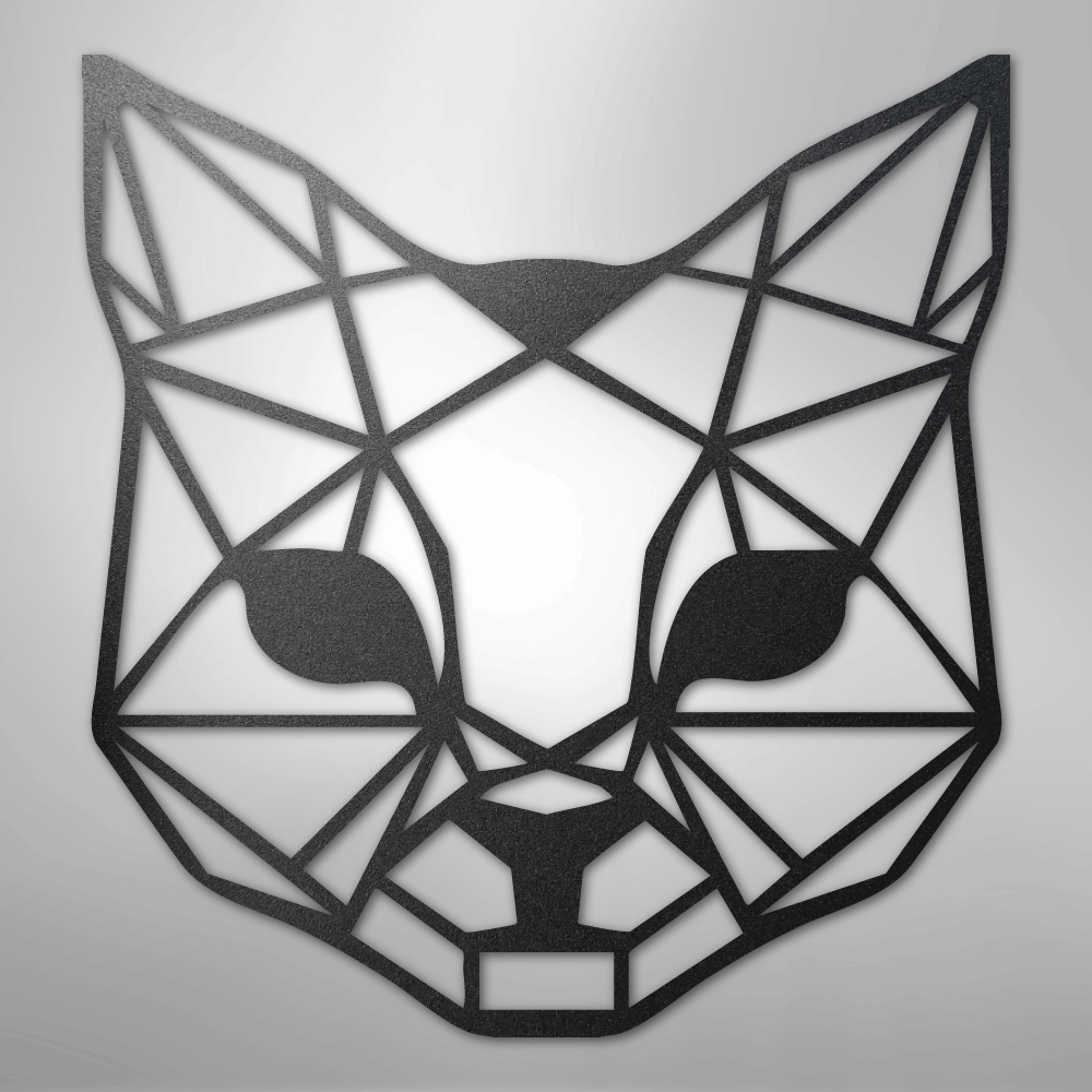 Geometric Cat - Steel Sign