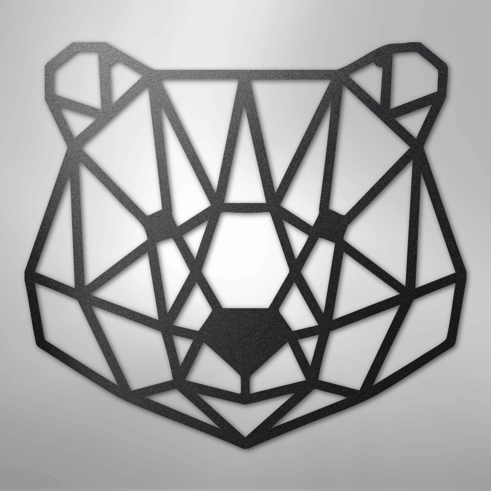 Geometric Bear - Steel Sign