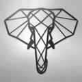 Geometric Elephant - Steel Sign