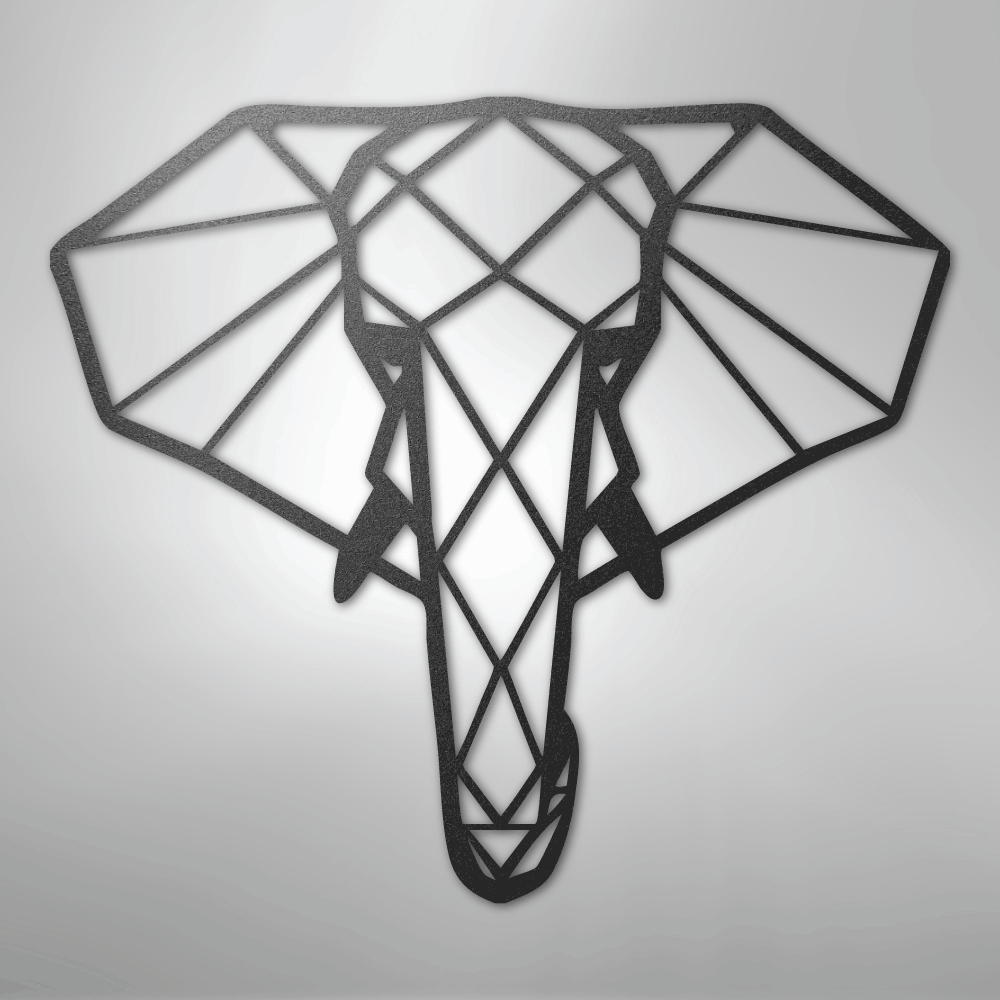 Geometric Elephant - Steel Sign