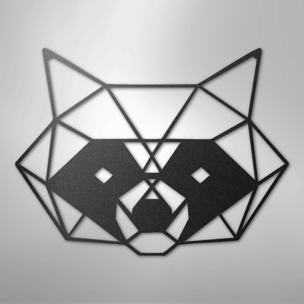 Geometric Raccoon - Steel Sign