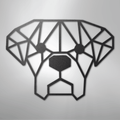Geometric Dog - Steel Sign