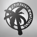 Palm Tree Monogram - Steel Sign