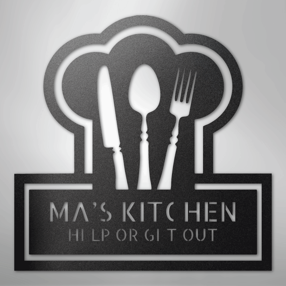 Ruler Of The Kitchen Monogram - Steel Sign