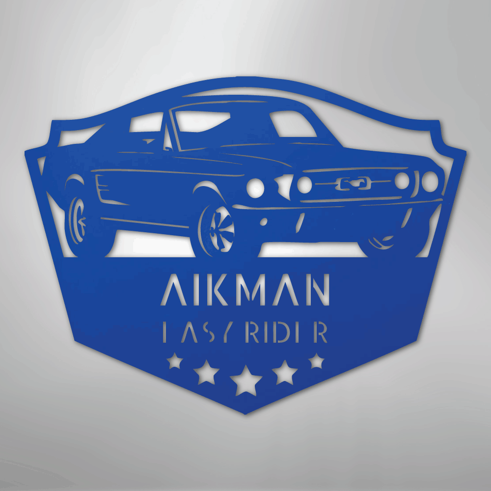 Classic Ford Mustang Monogram - Steel Sign