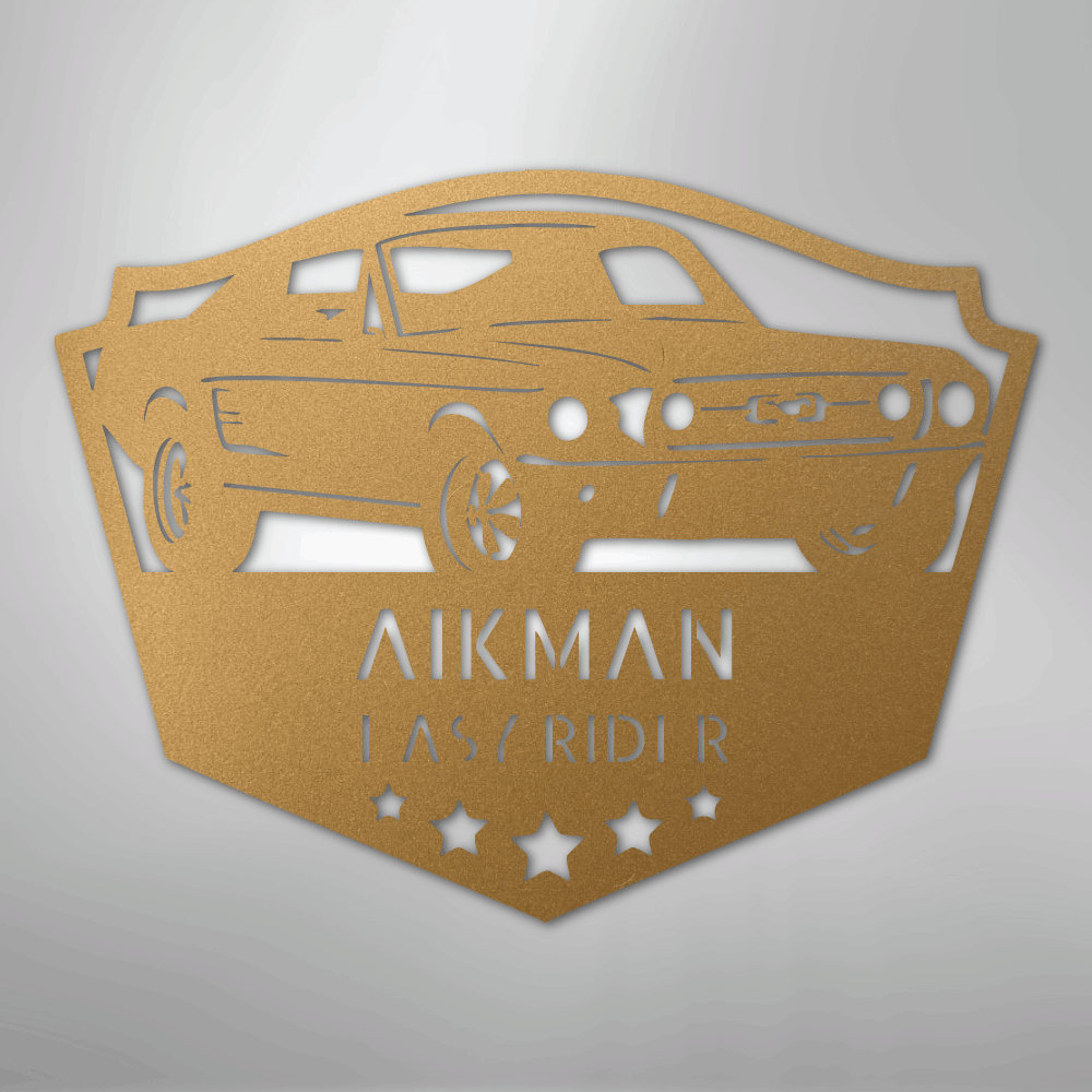 Classic Ford Mustang Monogram - Steel Sign