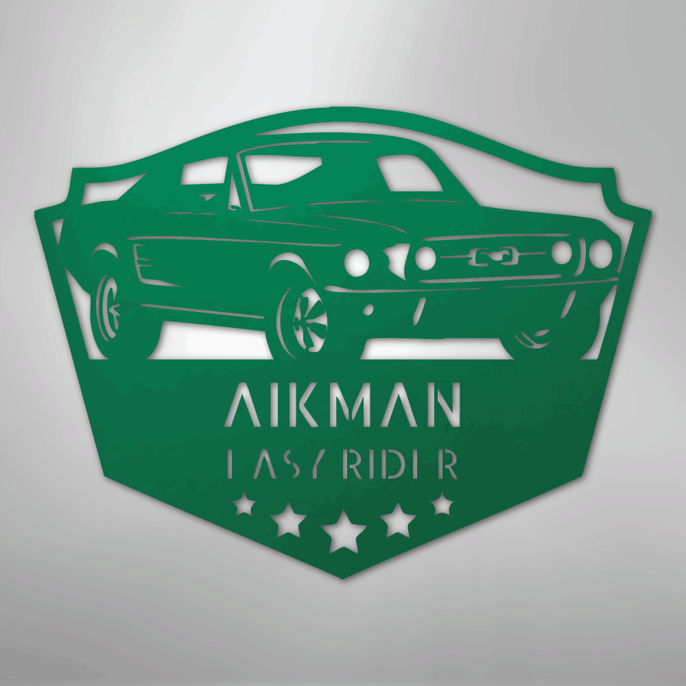 Classic Ford Mustang Monogram - Steel Sign