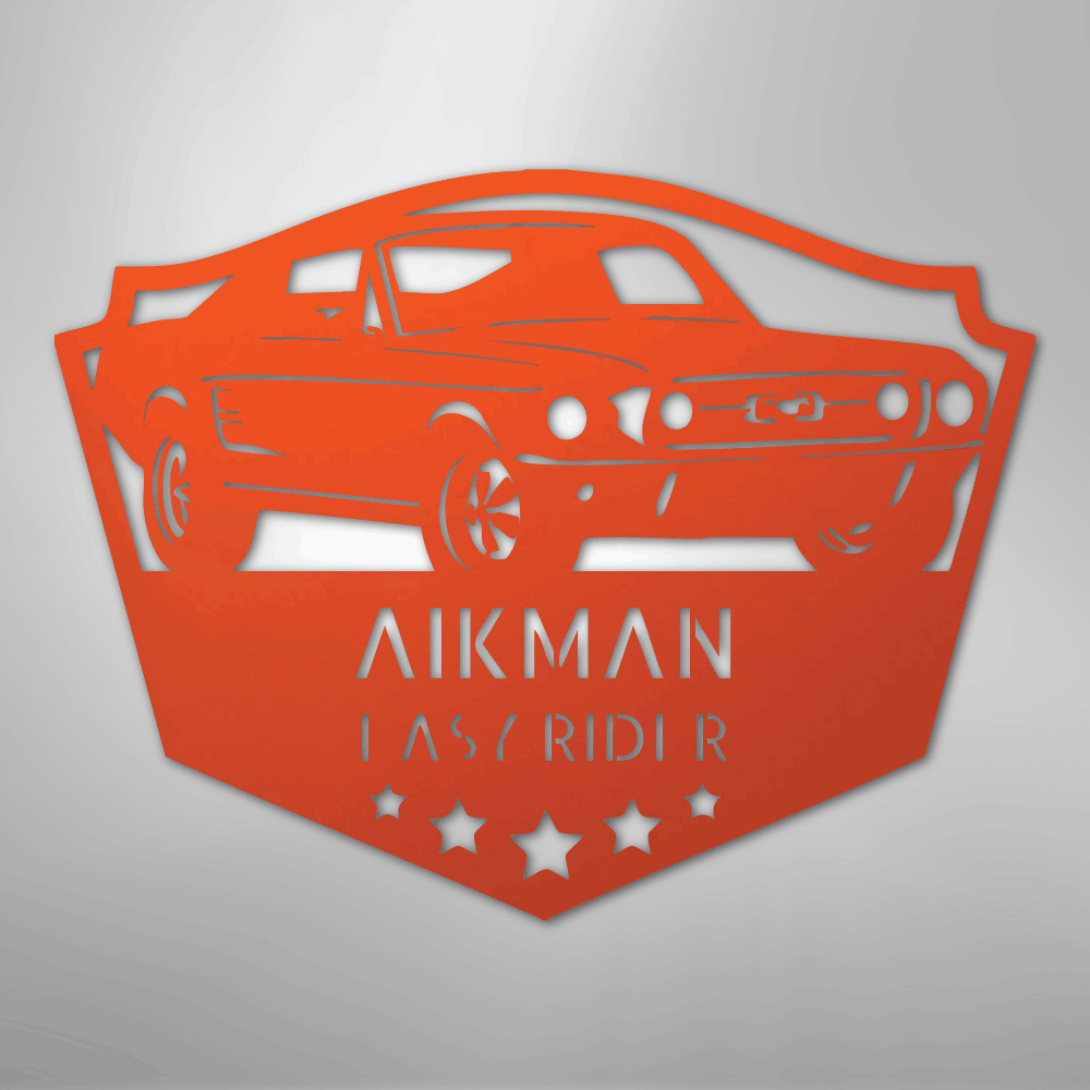 Classic Ford Mustang Monogram - Steel Sign