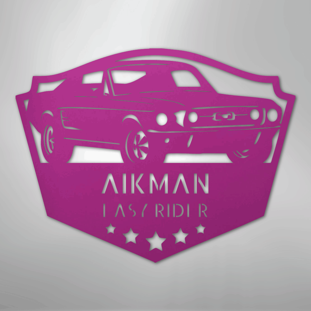 Classic Ford Mustang Monogram - Steel Sign
