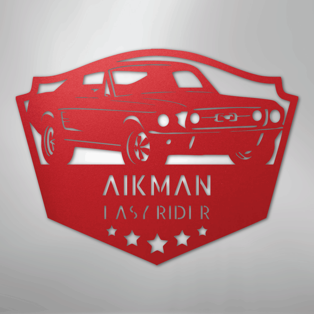 Classic Ford Mustang Monogram - Steel Sign