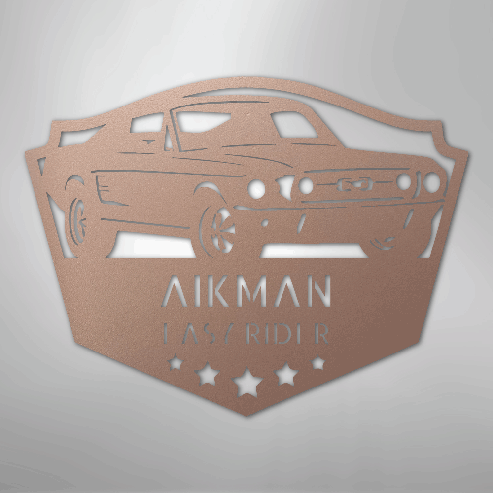 Classic Ford Mustang Monogram - Steel Sign