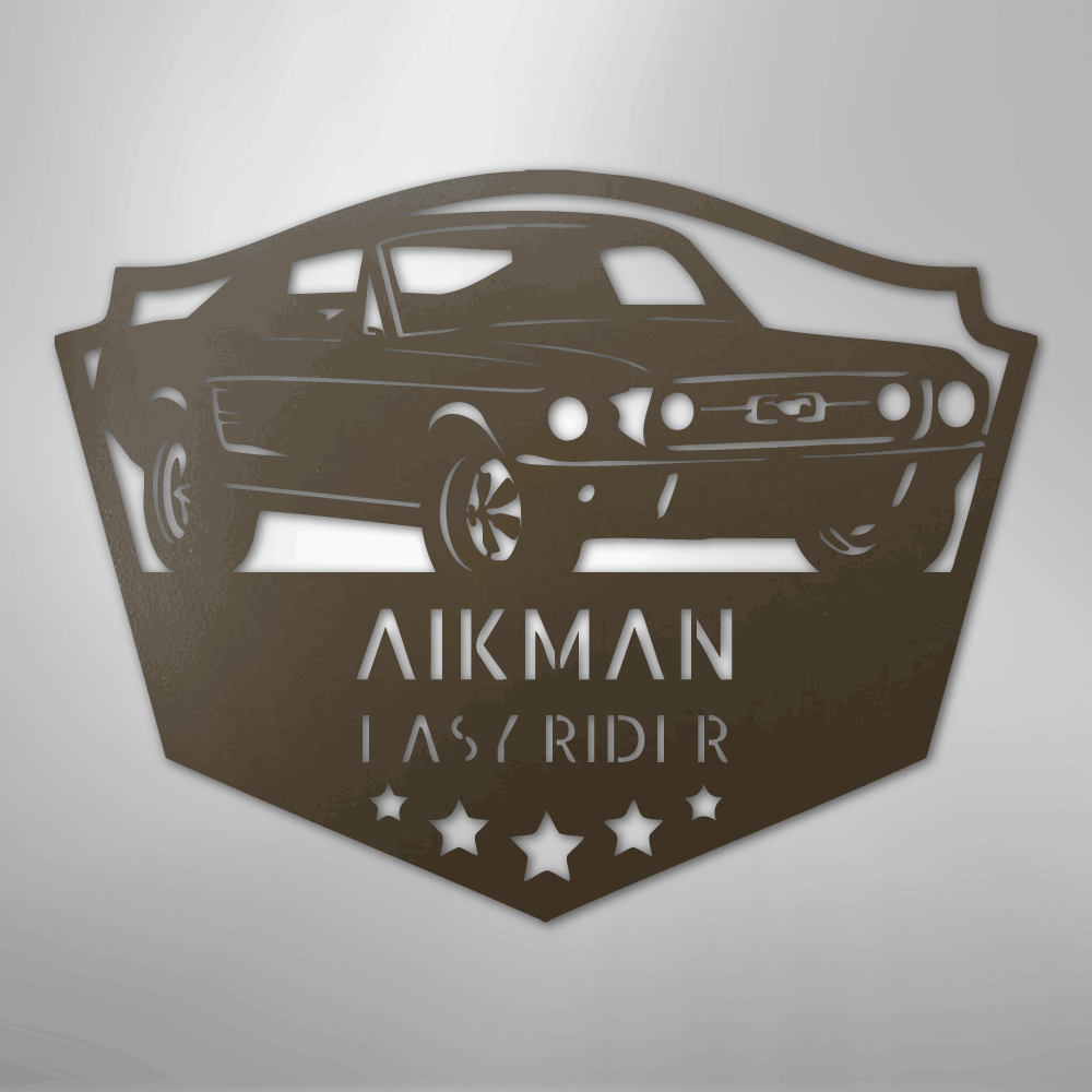 Classic Ford Mustang Monogram - Steel Sign