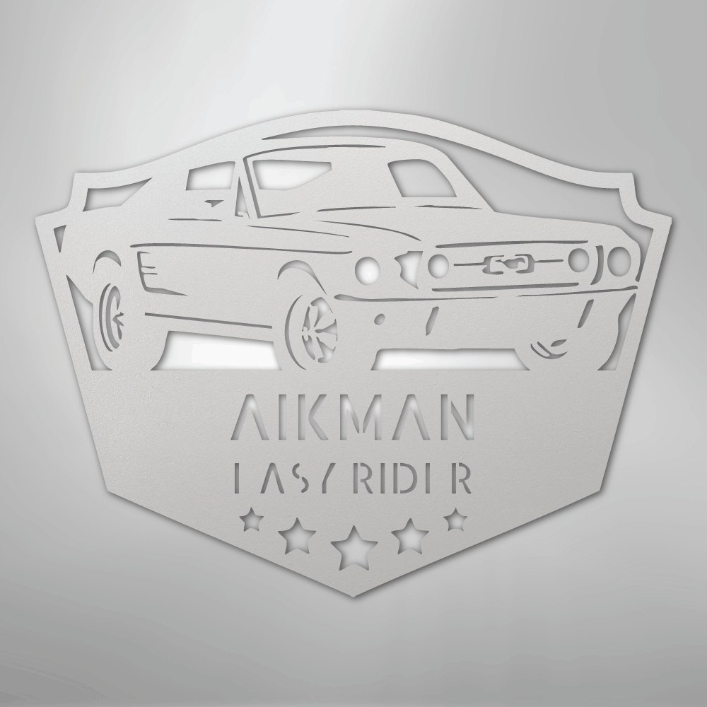 Classic Ford Mustang Monogram - Steel Sign