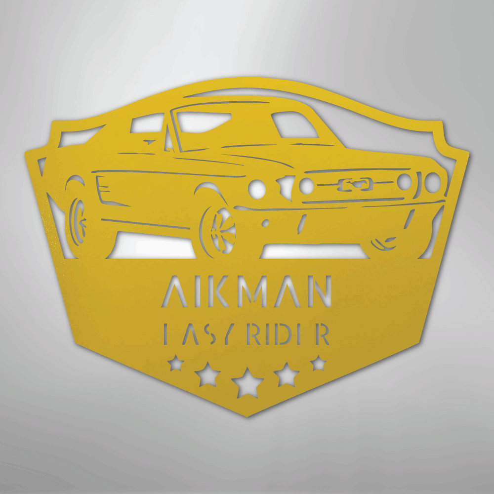Classic Ford Mustang Monogram - Steel Sign