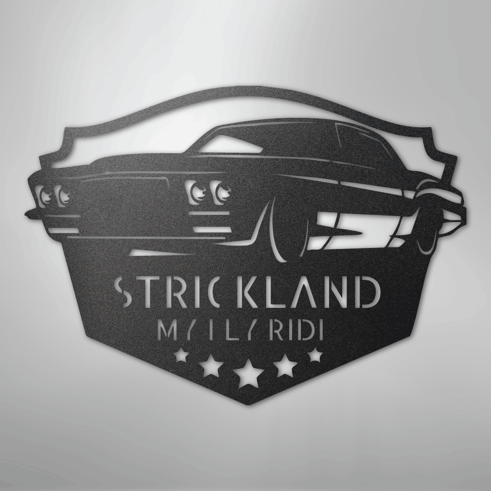 Classic Muscle Car Monogram - Steel Sign
