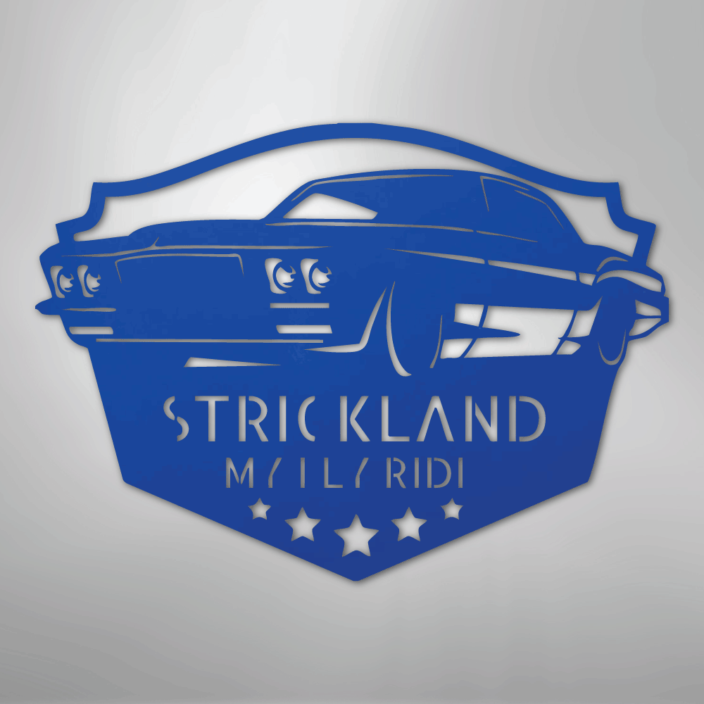 Classic Muscle Car Monogram - Steel Sign