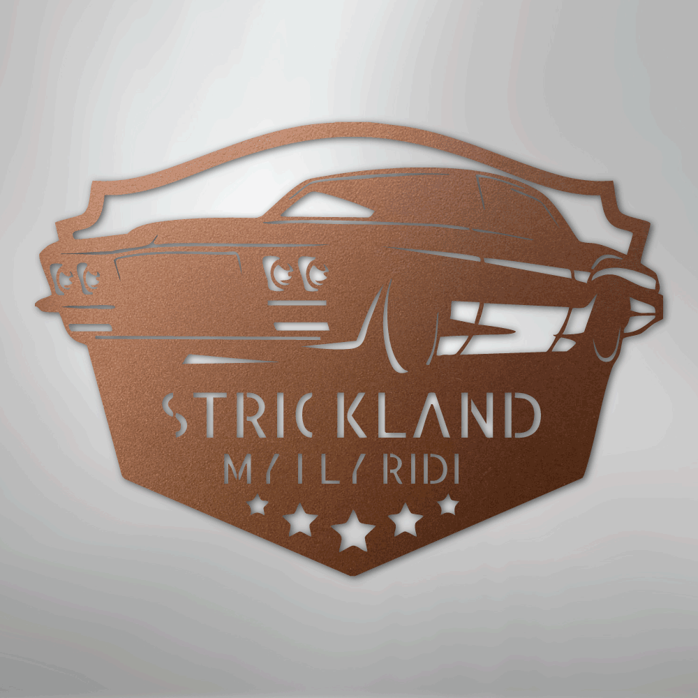 Classic Muscle Car Monogram - Steel Sign