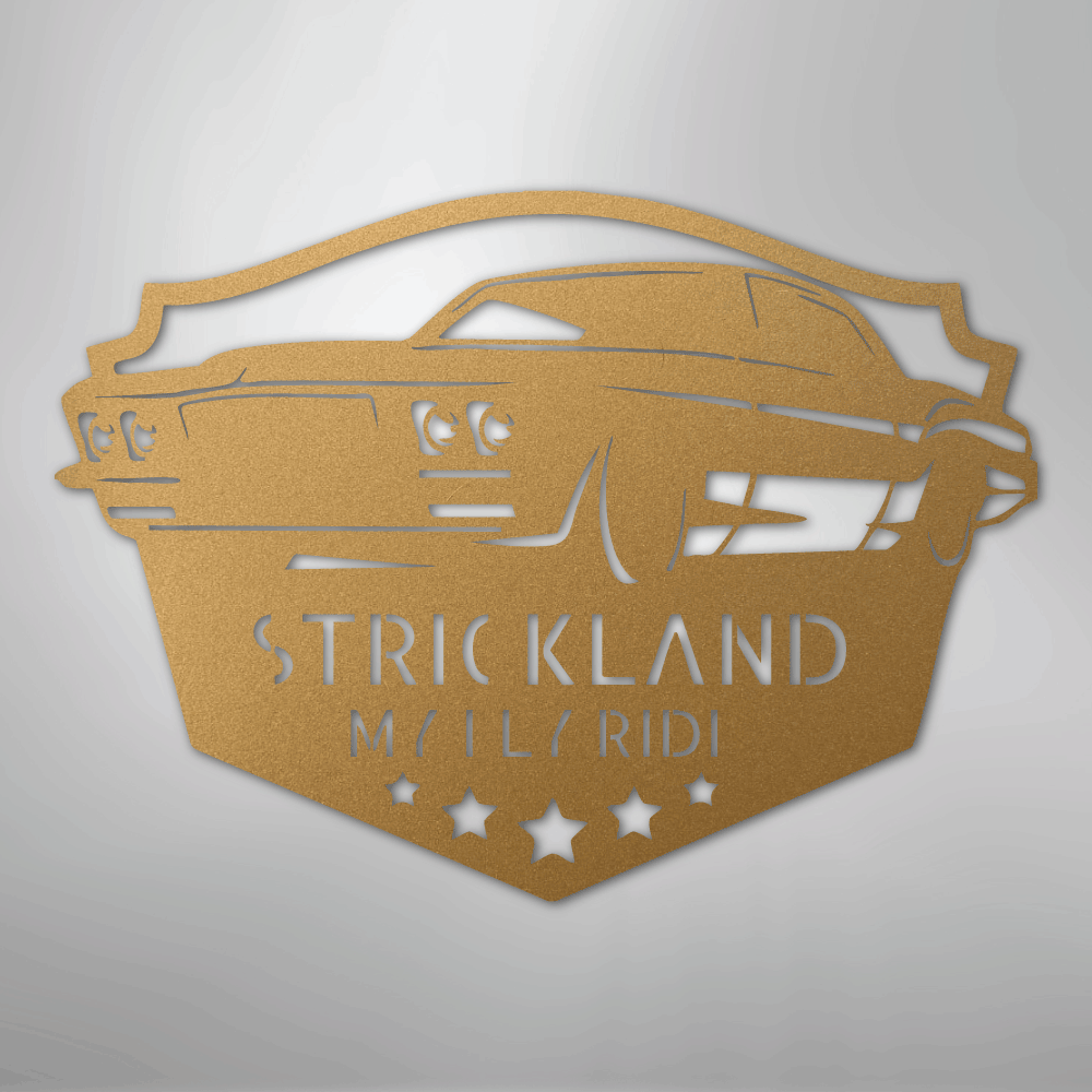 Classic Muscle Car Monogram - Steel Sign