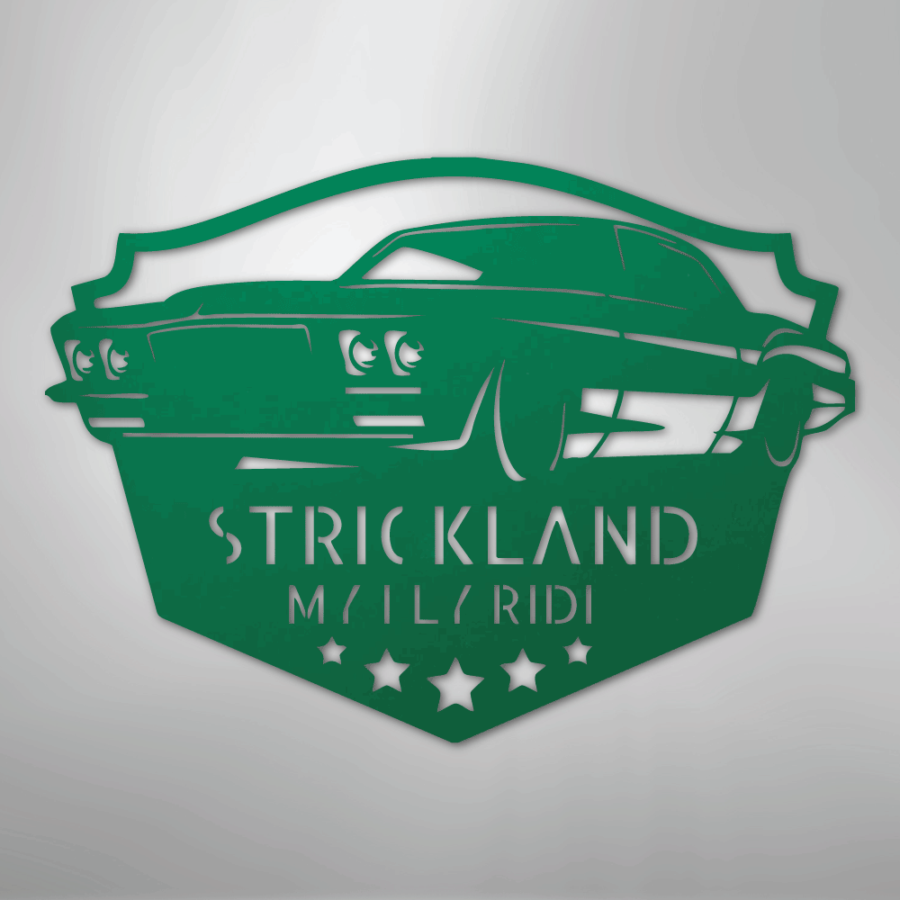 Classic Muscle Car Monogram - Steel Sign