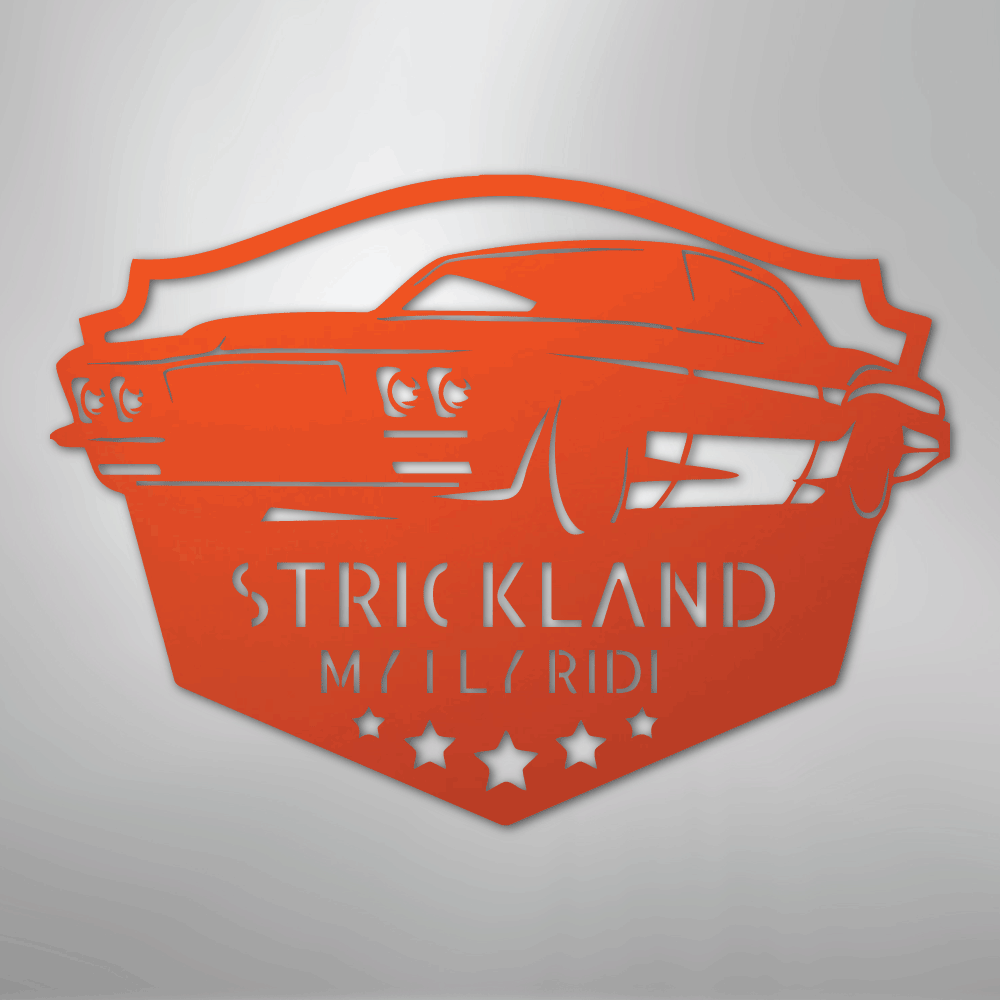 Classic Muscle Car Monogram - Steel Sign