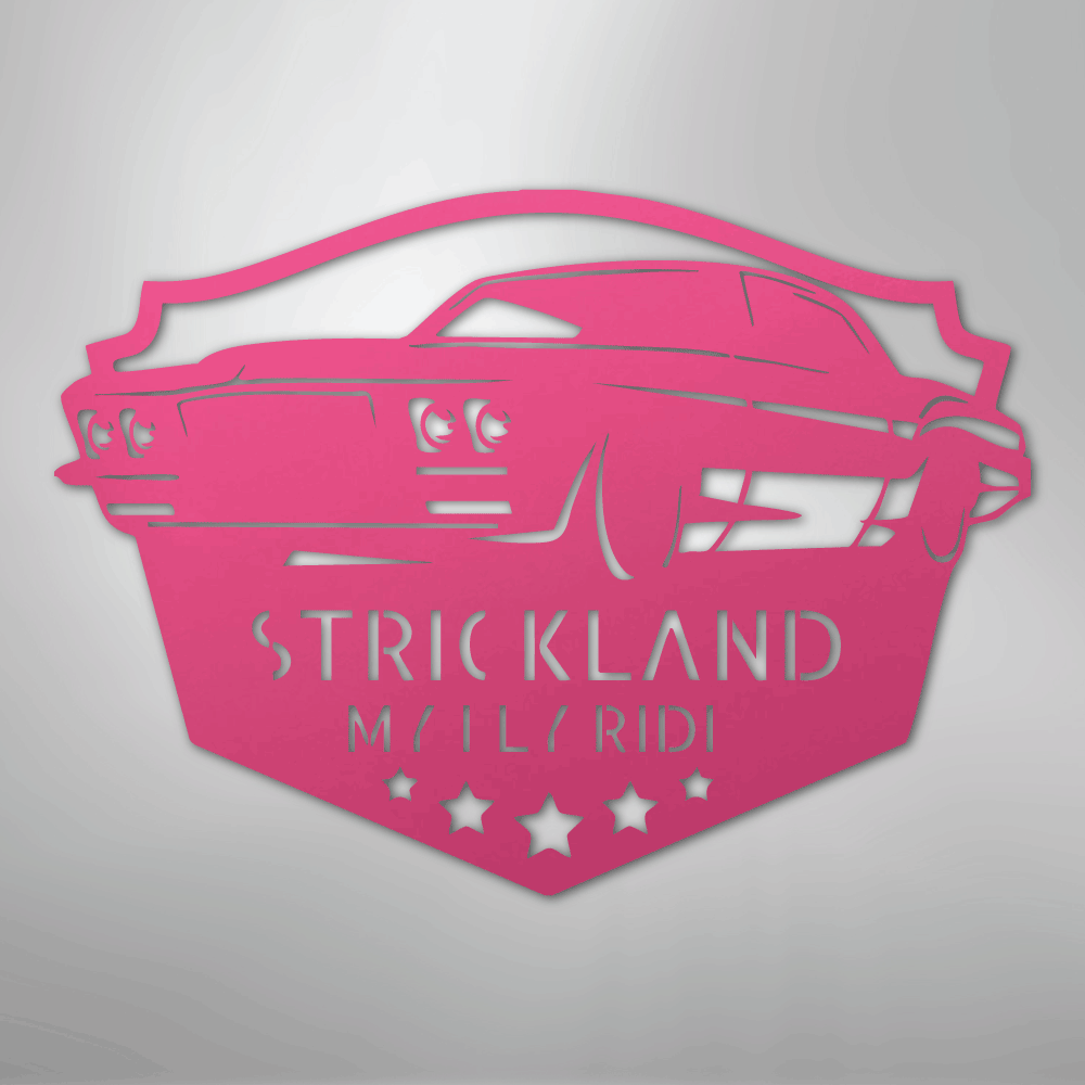 Classic Muscle Car Monogram - Steel Sign