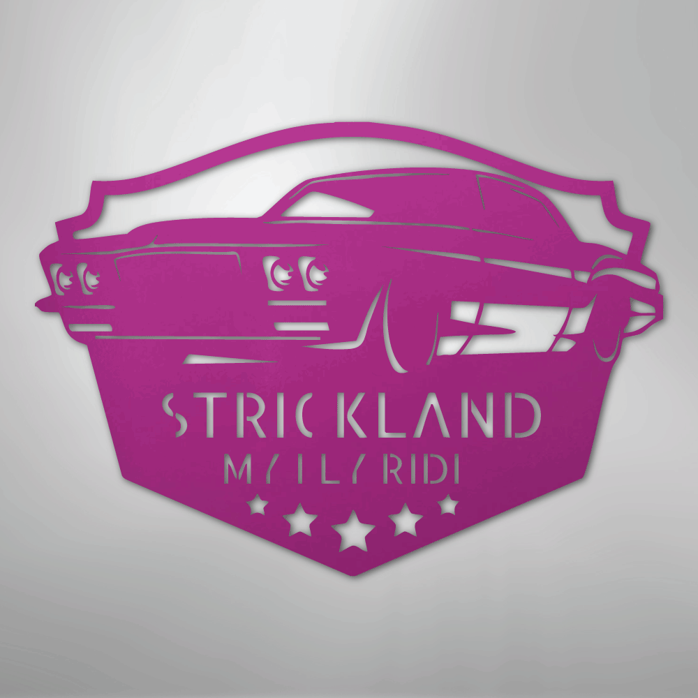 Classic Muscle Car Monogram - Steel Sign