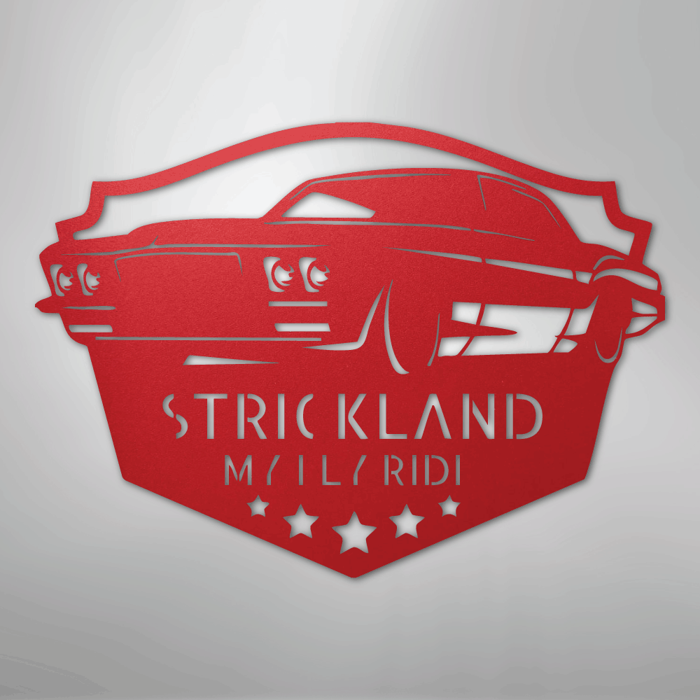 Classic Muscle Car Monogram - Steel Sign