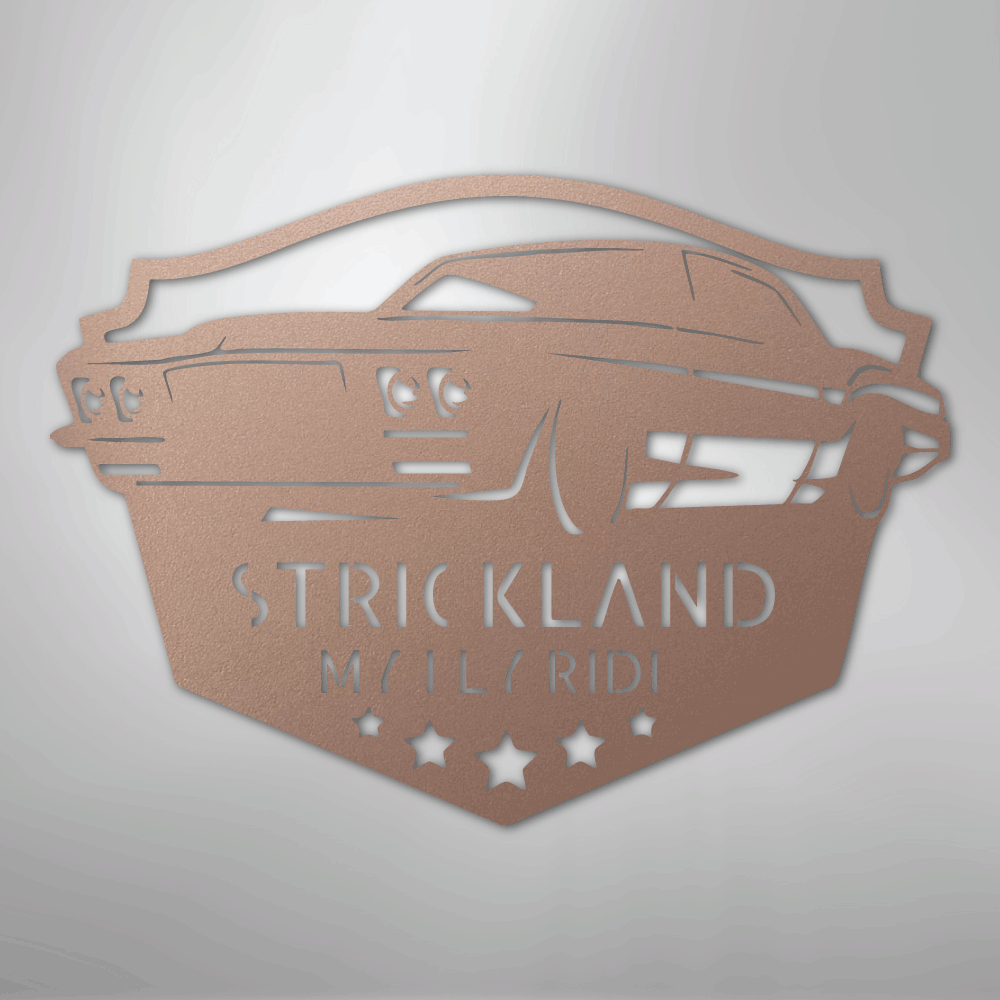 Classic Muscle Car Monogram - Steel Sign