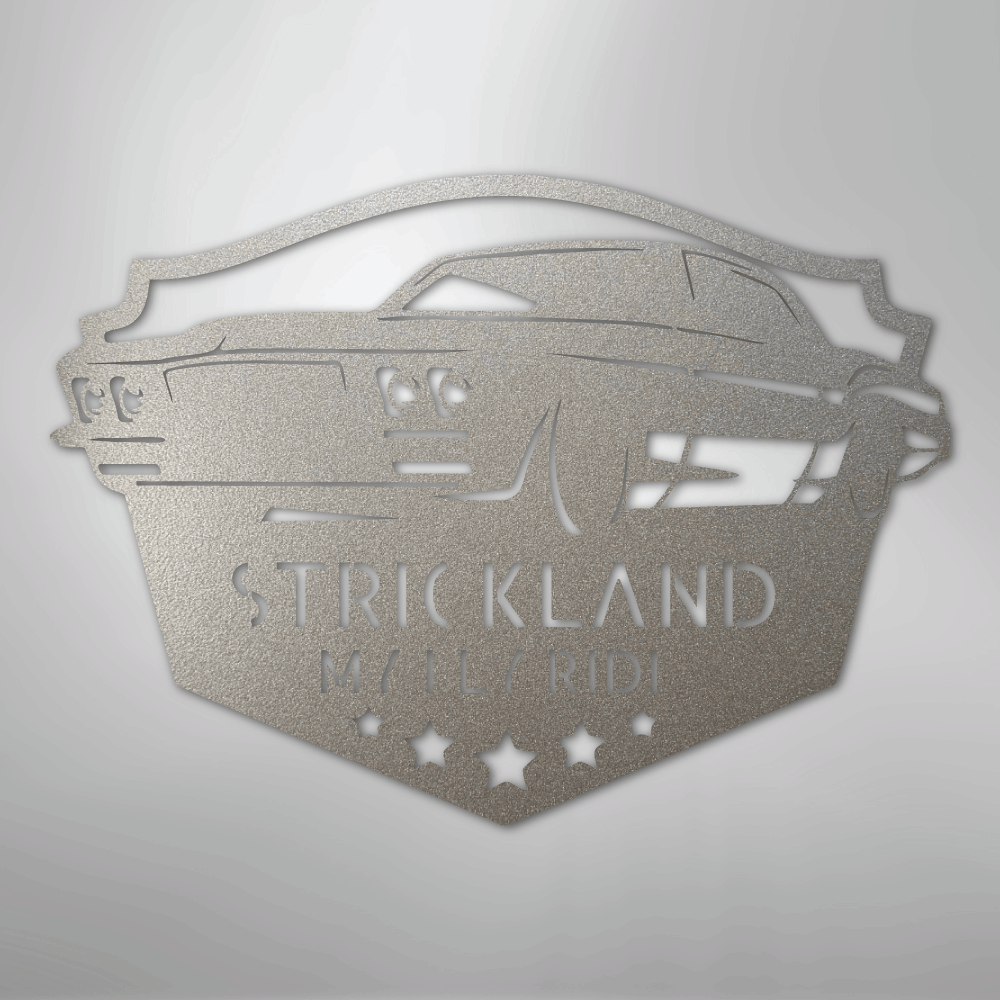 Classic Muscle Car Monogram - Steel Sign