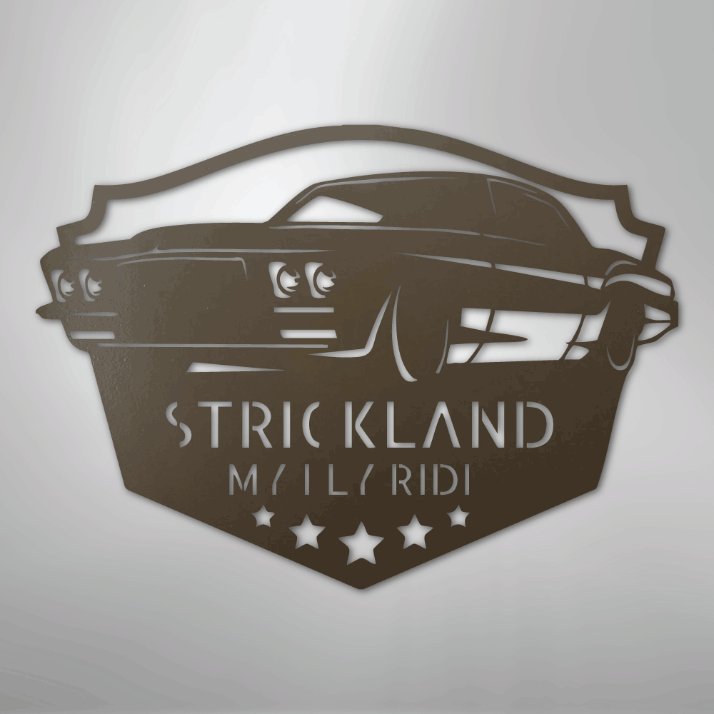 Classic Muscle Car Monogram - Steel Sign