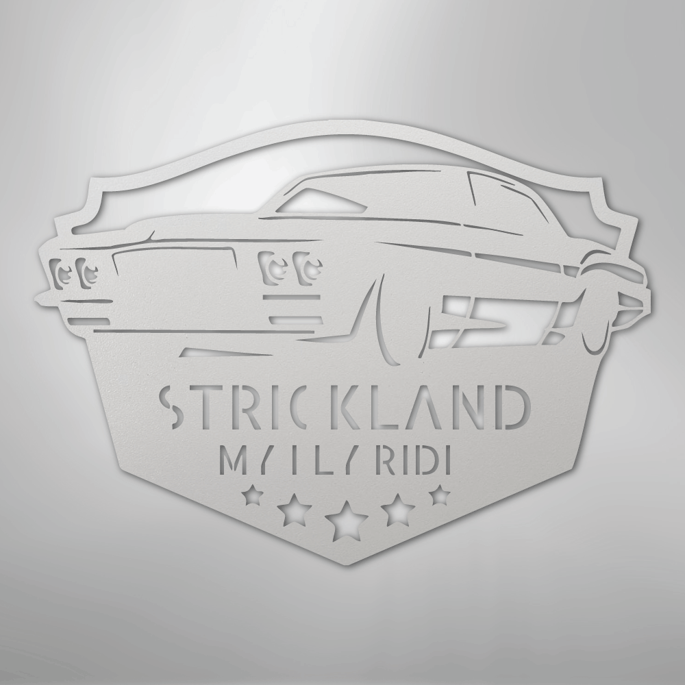 Classic Muscle Car Monogram - Steel Sign