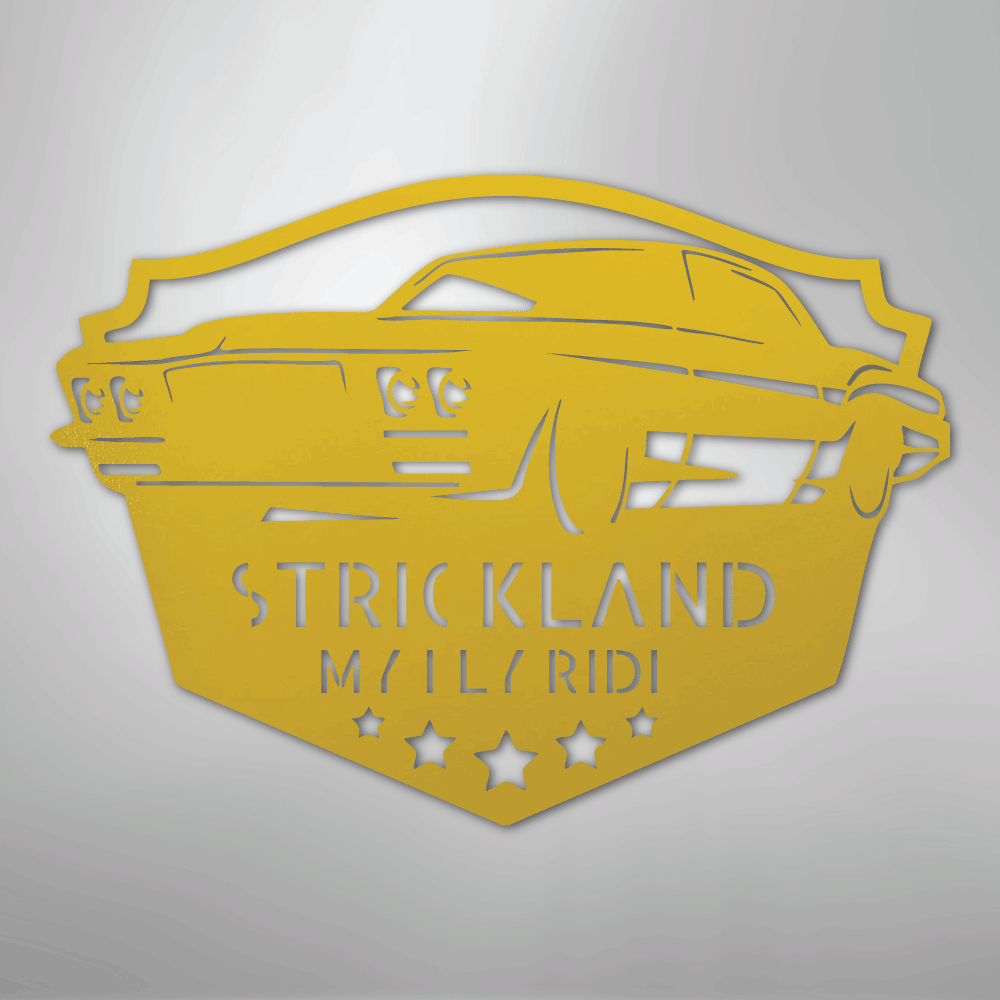Classic Muscle Car Monogram - Steel Sign