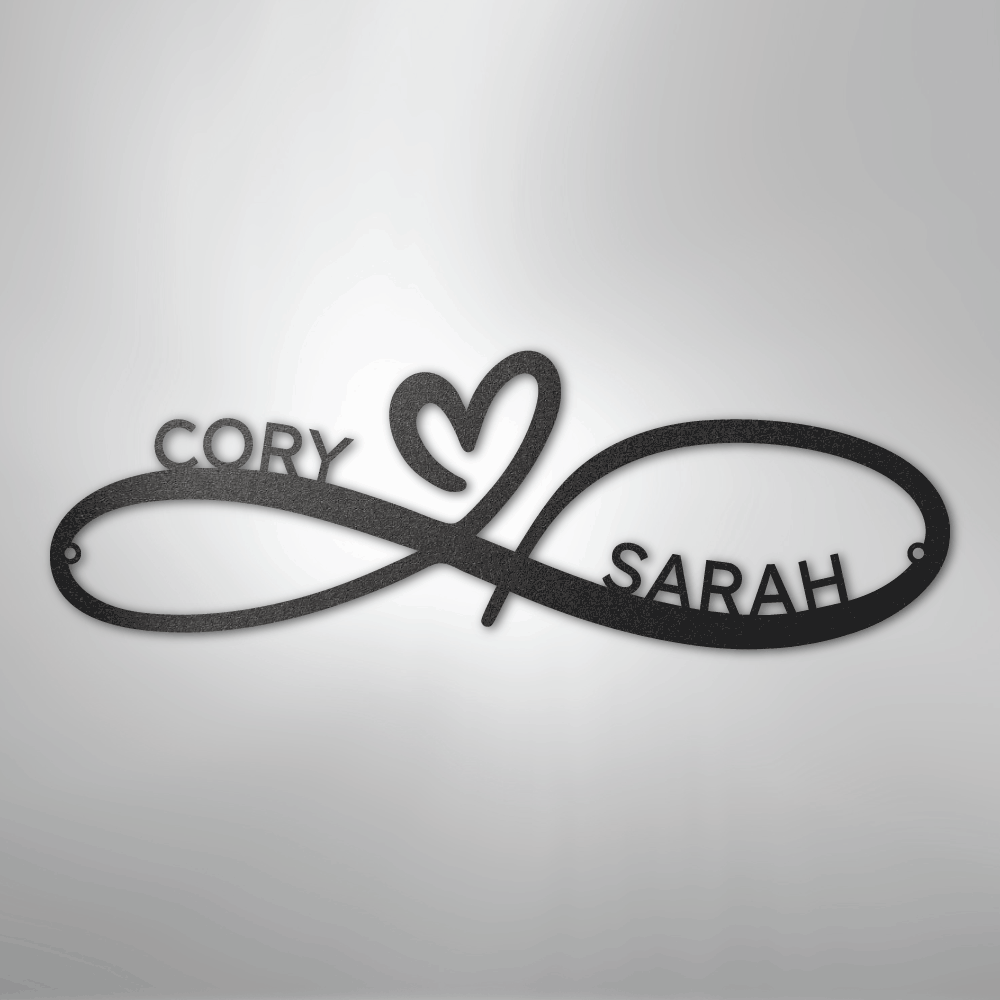 Infinity Couples Monogram - Steel Sign