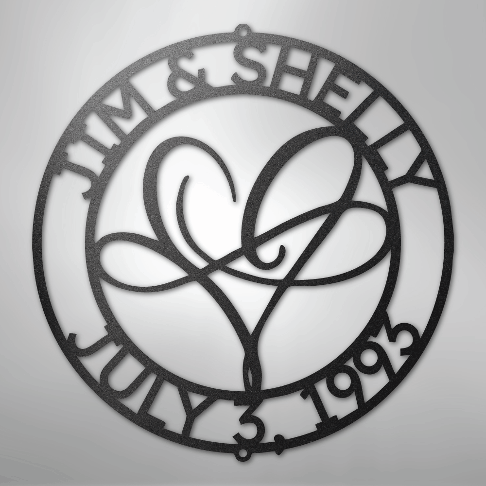 Infinite Love Monogram - Steel Sign