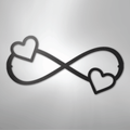 Double Heart Infinity - Steel Sign