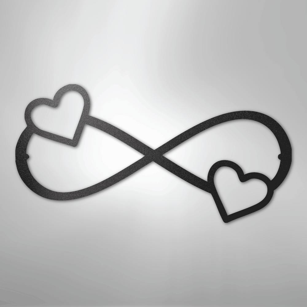 Double Heart Infinity - Steel Sign